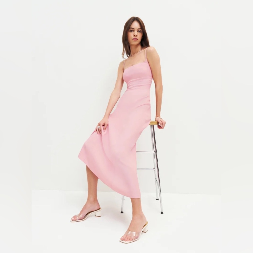 Reformation Liya Dress in Babygirl Pink